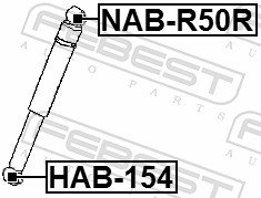 FEBEST NAB-R50R - Втулка амортизатора
