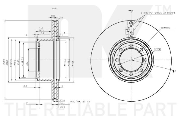 NK 202355 - Тормозные диски