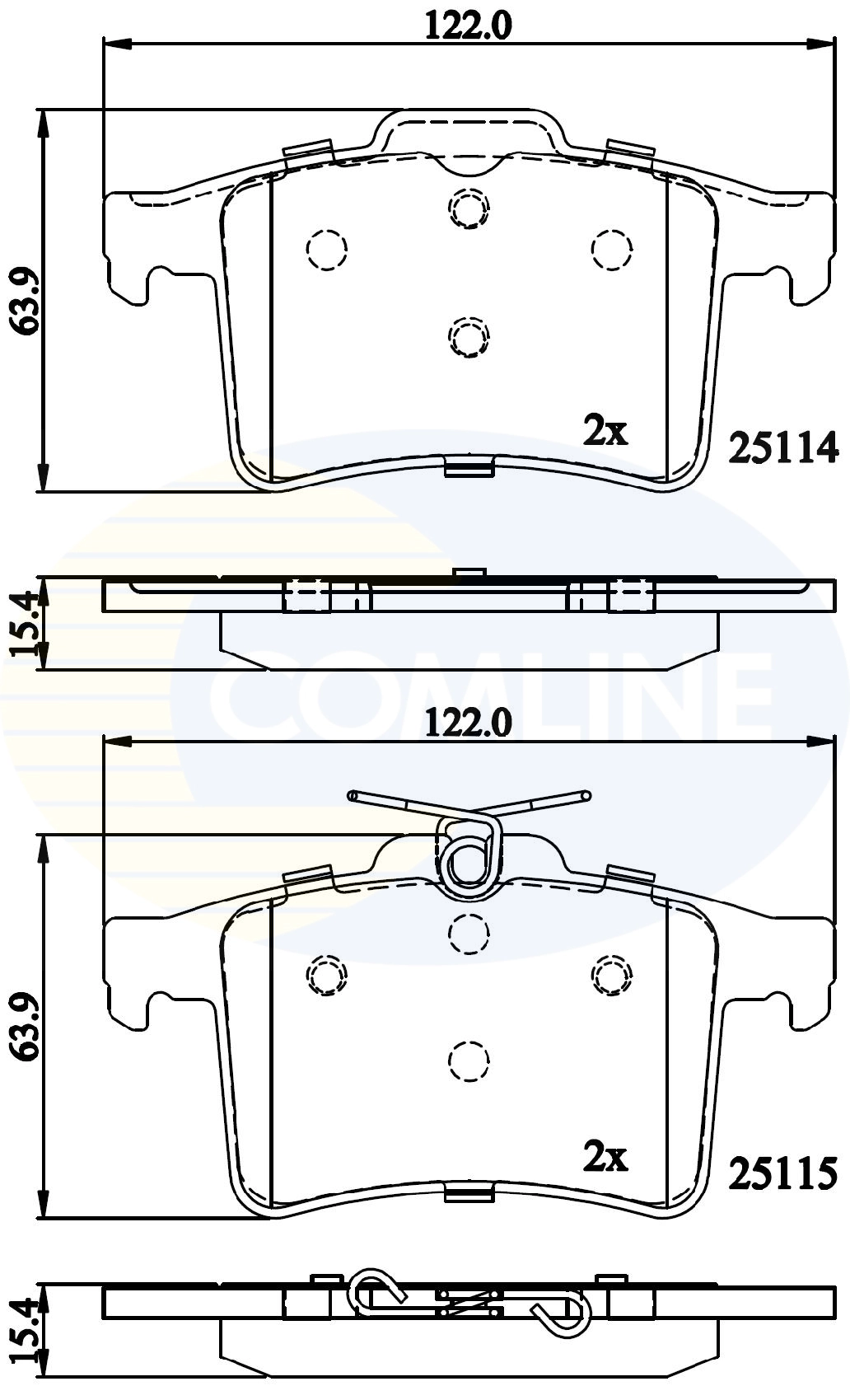 Комплект тормозных колодок, дисковый тормоз Comline