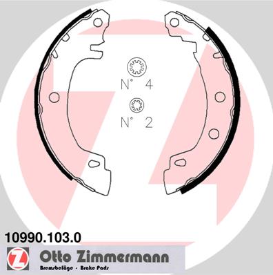 ZIMMERMANN 10990.103.0 - Барабанные колодки