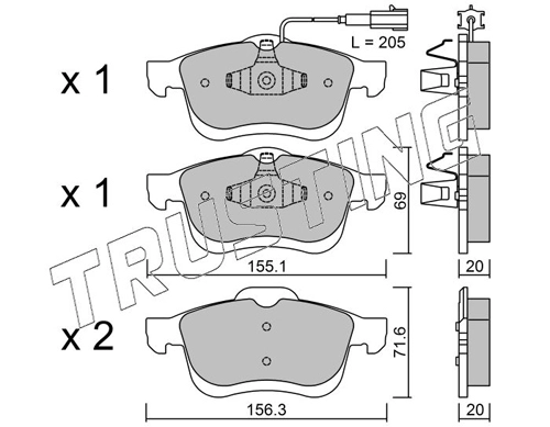 TRUSTING 840.0 - Тормозные колодки 