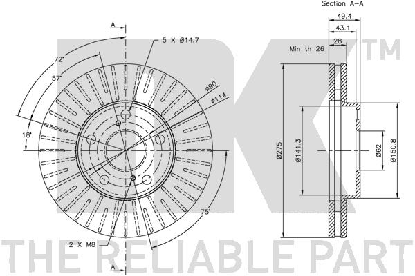 NK 204549 - Тормозные диски