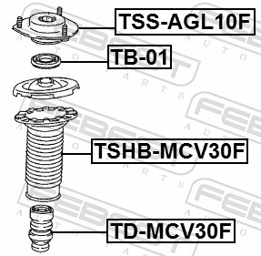 FEBEST TSS-AGL10F - Опора амортизатора