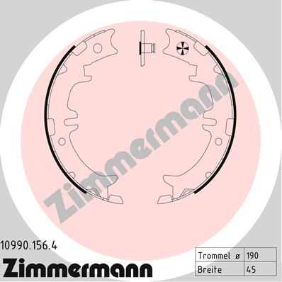 ZIMMERMANN 10990.156.4 - Барабанные колодки
