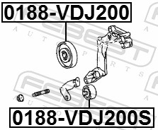 FEBEST 0188-VDJ200S - Ролик обводной приводного ремня