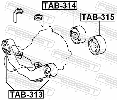 FEBEST TAB-314 - Сайлентблок редуктора