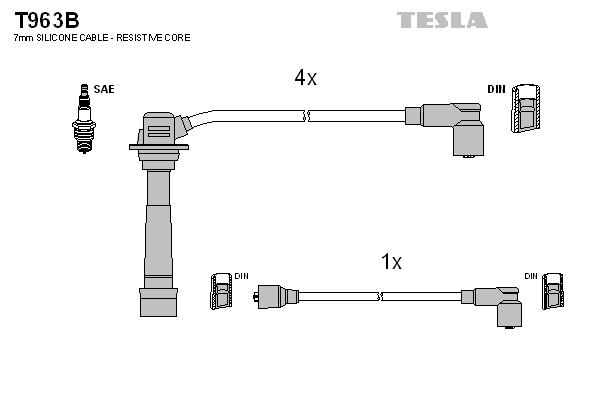 TESLA T963B - Высоковольтные провода