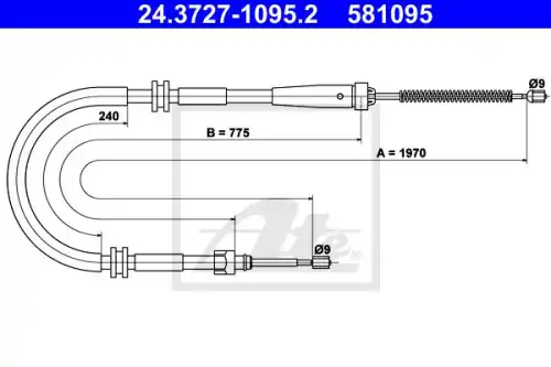 ATE 24372710952 - Трос ручного тормоза