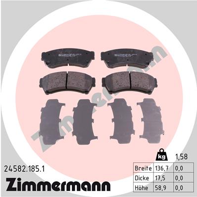 ZIMMERMANN 24582.185.1 - Тормозные колодки 