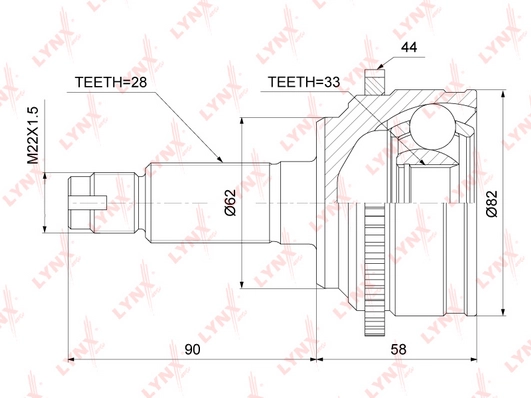 LYNXAUTO CO-3720A - ШРУС