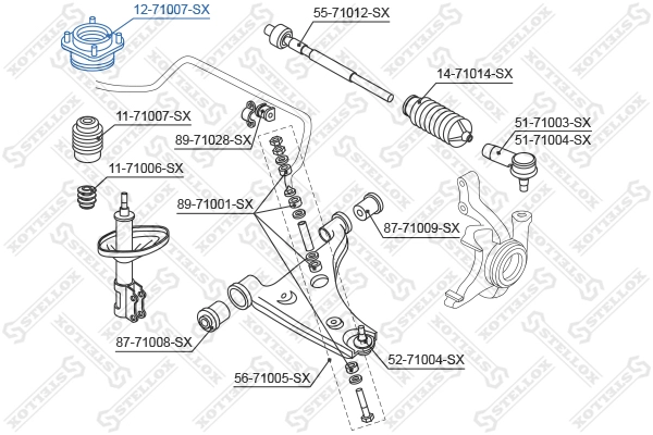 STELLOX 12-71007-SX - Опора амортизатора