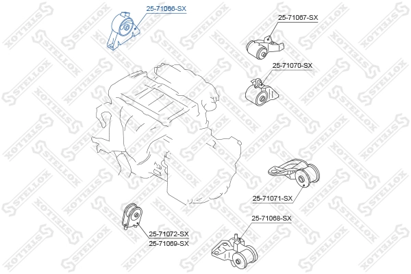 STELLOX 25-71066-SX - Подушка двигателя