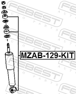 FEBEST MZAB-129-KIT - Монтажный комплект амортизатора