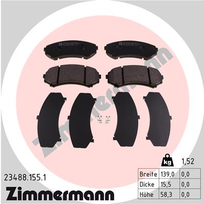 ZIMMERMANN 23488.155.1 - Тормозные колодки 