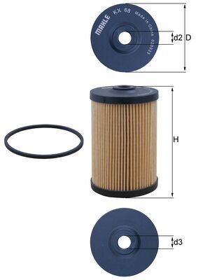 MAHLE KX 68D - Топливный фильтр