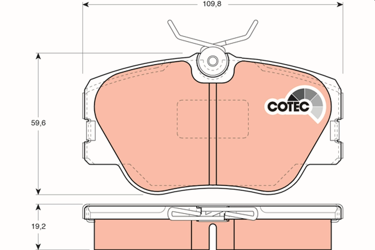 TRW GDB818 - Комплект тормозных колодок, дисковый тормоз COTEC