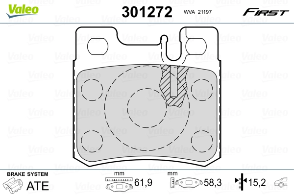 VALEO 301272 - Комплект тормозных колодок, дисковый тормоз FIRST