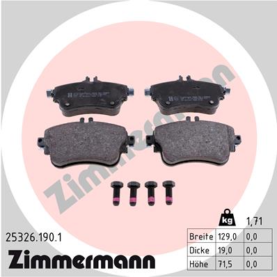 ZIMMERMANN 25326.190.1 - Тормозные колодки 