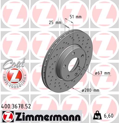ZIMMERMANN 400.3678.52 - Тормозной диск SPORT BRAKE DISC Z