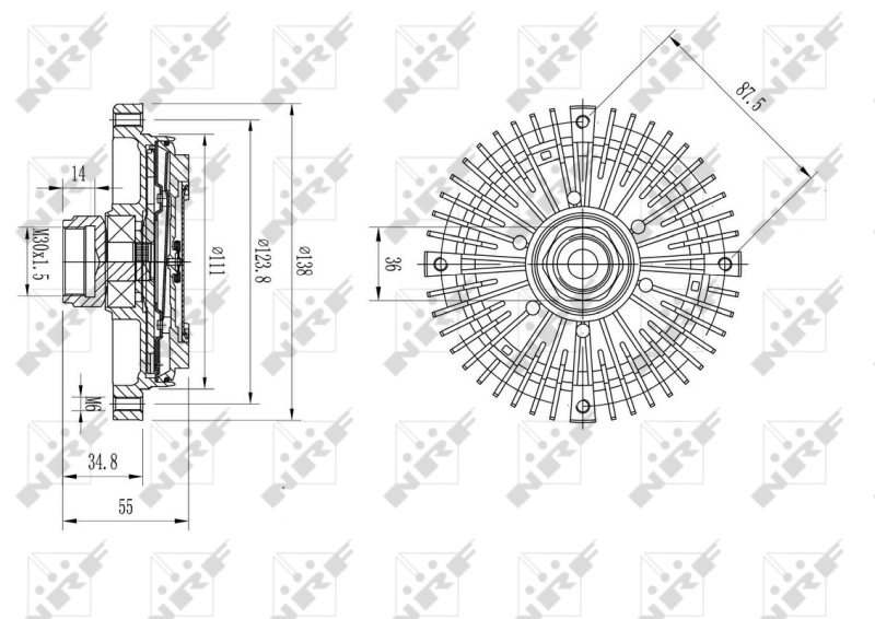 NRF 49595 - Вискомуфта вентилятора