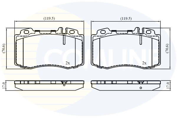 COMLINE CBP01117 - Комплект тормозных колодок, дисковый тормоз Comline