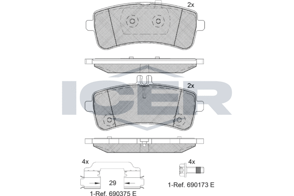 ICER 182145-202 - Тормозные колодки 