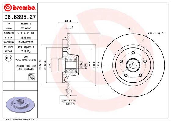 Тормозной диск PRIME LINE - With Bearing Kit