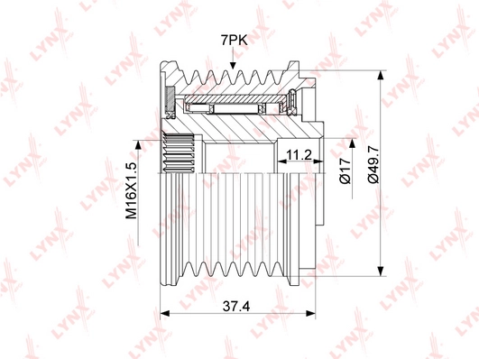 LYNXAUTO PA-1062 - Шкив генератора