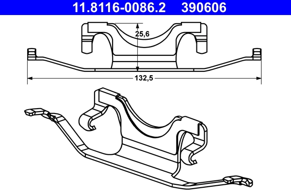 ATE 11.8116-0086.2 - Пружинка тормозного суппорта