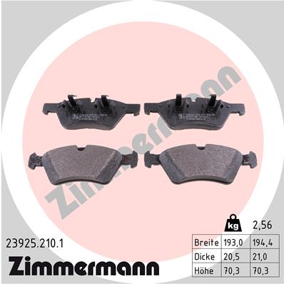 ZIMMERMANN 23925.210.1 - Тормозные колодки 