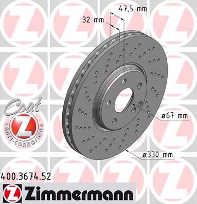 ZIMMERMANN 400.3674.52 - Тормозной диск SPORT BRAKE DISC Z