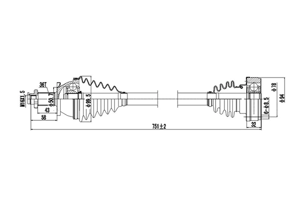 Приводной вал (полуось)
