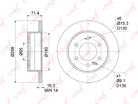 LYNXAUTO BN-1077 - Тормозные диски