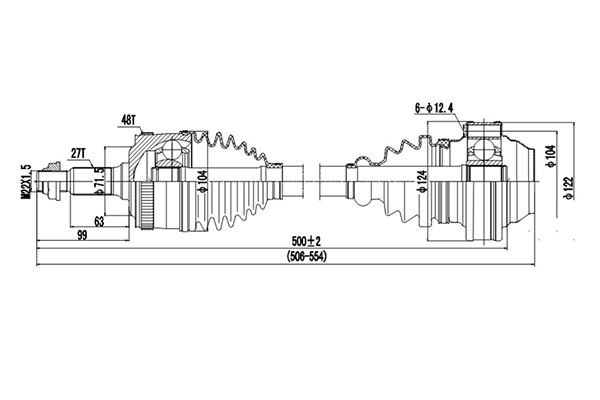 DYNAMATRIX DDS235003 - Приводной вал (полуось)