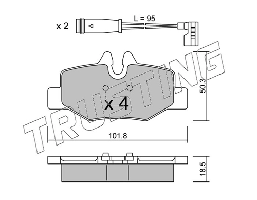 TRUSTING 592.0W - Тормозные колодки 