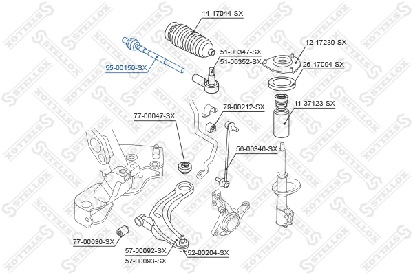 STELLOX 55-00150-SX - Рулевая тяга