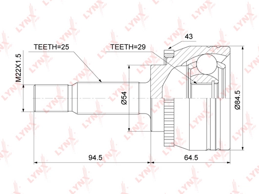LYNXAUTO CO-5524A - ШРУС