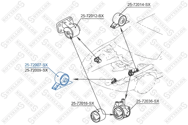 STELLOX 25-72007-SX - Подушка двигателя