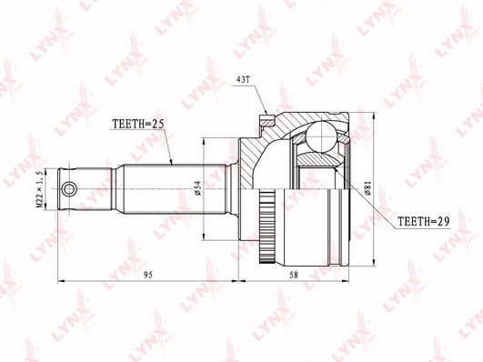 LYNXAUTO CO-5516A - ШРУС