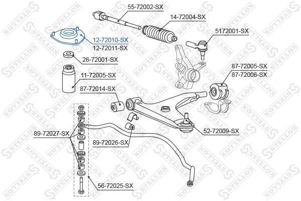 STELLOX 12-72010-SX - Опора амортизатора