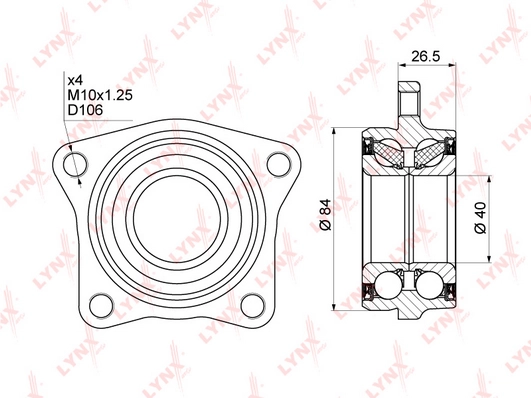 LYNXAUTO WB-1018 - Ступичный подшипник