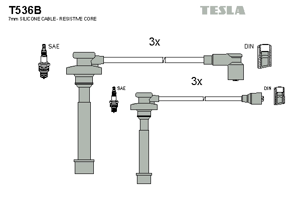 TESLA T536B - Высоковольтные провода