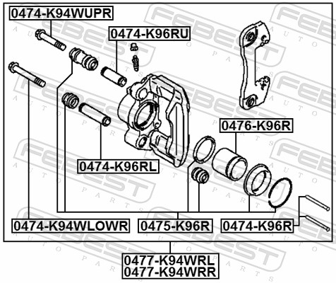 FEBEST 0477-K94WRR - Тормозной суппорт