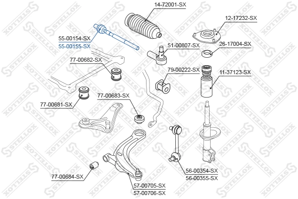 STELLOX 55-00155-SX - Рулевая тяга