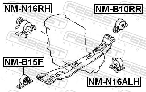FEBEST NM-B10RR - Подушка двигателя