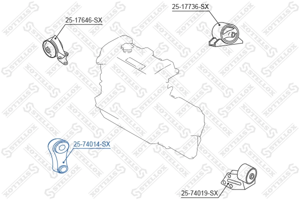 STELLOX 25-74014-SX - Подушка двигателя