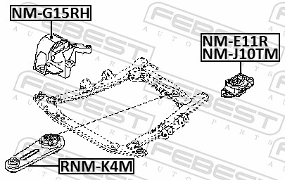FEBEST NM-G15RH - Подушка двигателя