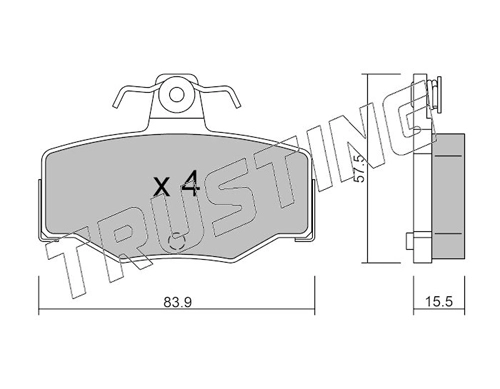 TRUSTING 207.0 - Тормозные колодки 