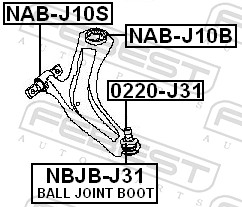 FEBEST NAB-J10B - Сайлентблок