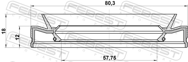 FEBEST 95HEY-59801218R - Сальник полуоси